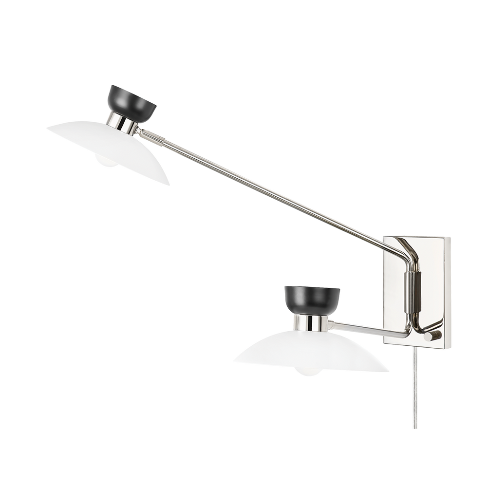 Whitley 2 Light Wall Sconce Plug In-Mitzi-HVL-HL481202-PN-Wall LightingPolished Nickel-2-France and Son