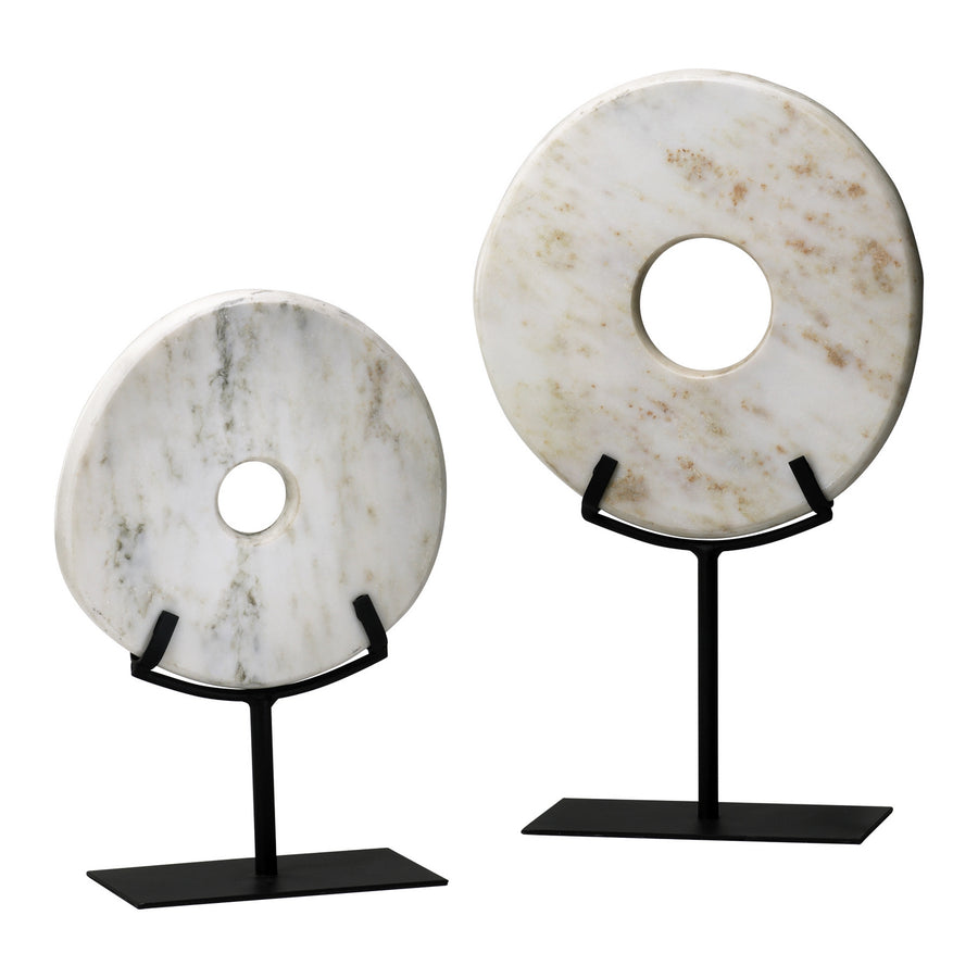 Sm. White Disk On Stand-Cyan Design-CYAN-02308-Decor-1-France and Son