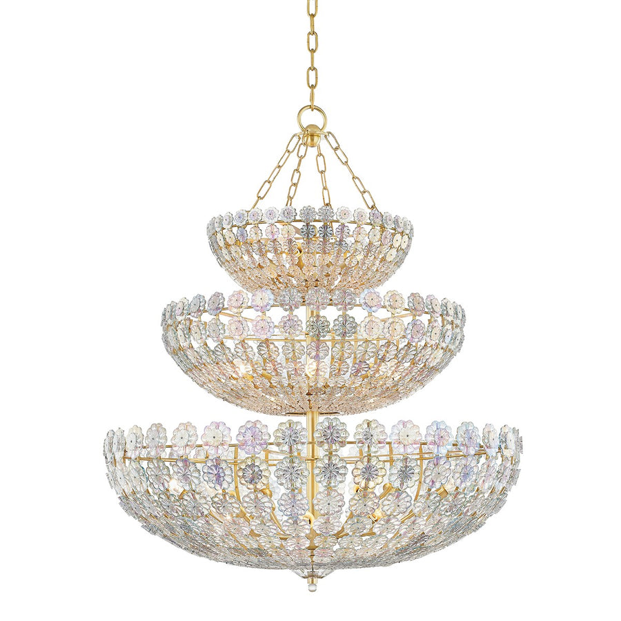 Floral Park Trio Bowl Chandelier-Hudson Valley-HVL-8239-AGB-ChandeliersAged Brass-1-France and Son