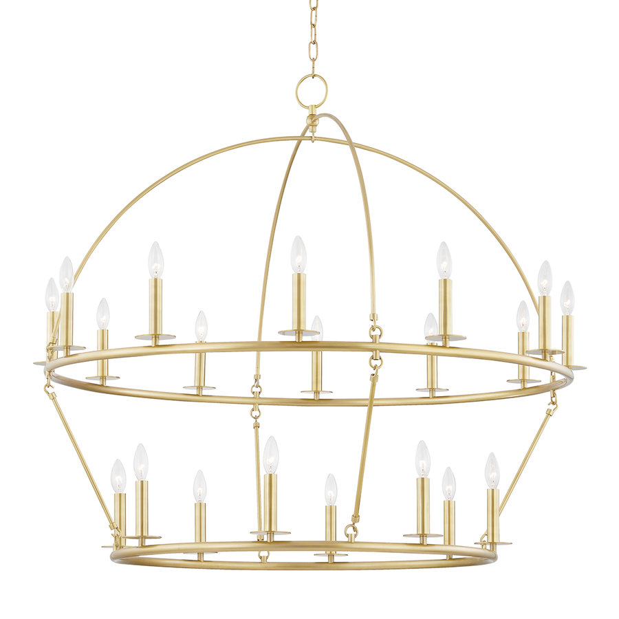 Howell 20 Light Chandelier-Hudson Valley-HVL-9549-AGB-ChandeliersAged Brass-1-France and Son