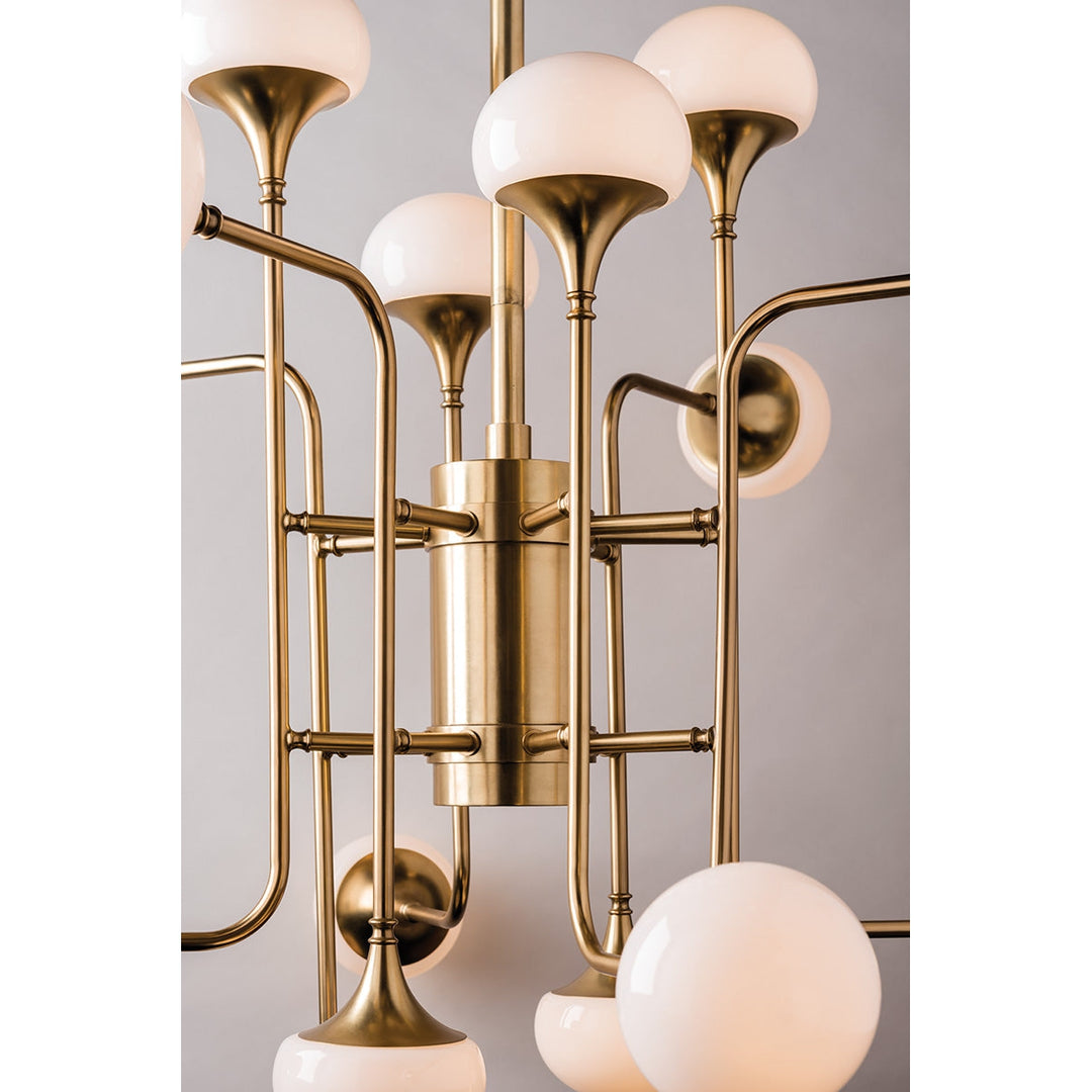 Fleming 24 Light Chandelier Aged Brass-Hudson Valley-HVL-4724-AGB-Chandeliers-4-France and Son