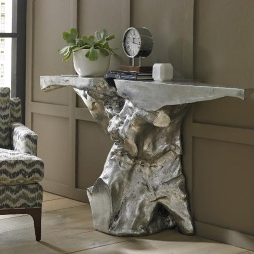 Crown Console, Silver Leaf-Phillips Collection-PHIL-PH64209-Console Tables-2-France and Son