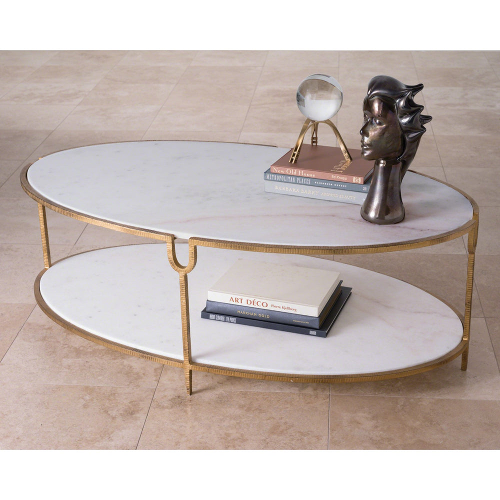 Iron and Stone Oval Coffee Table-Global Views-GVSA-9.91786-Coffee Tables-2-France and Son