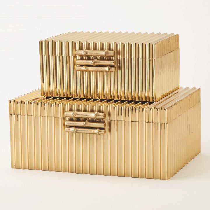 Corrugated Bamboo Box-Global Views-GVSA-9.92036-Baskets & BoxesLarge-Nickel-4-France and Son
