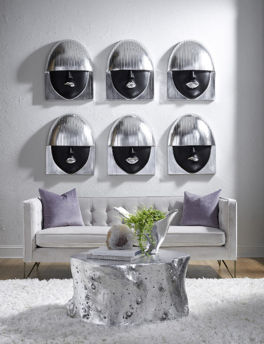 Fashion Faces Large Black and Silver Wall Art-Phillips Collection-PHIL-PH109379-Wall ArtPout-2-France and Son