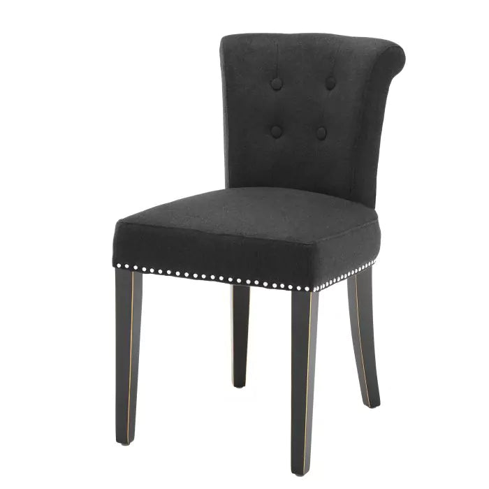 Dining Chair Key Largo black cashmere-Eichholtz-EICHHOLTZ-A105081-Dining Chairs-1-France and Son