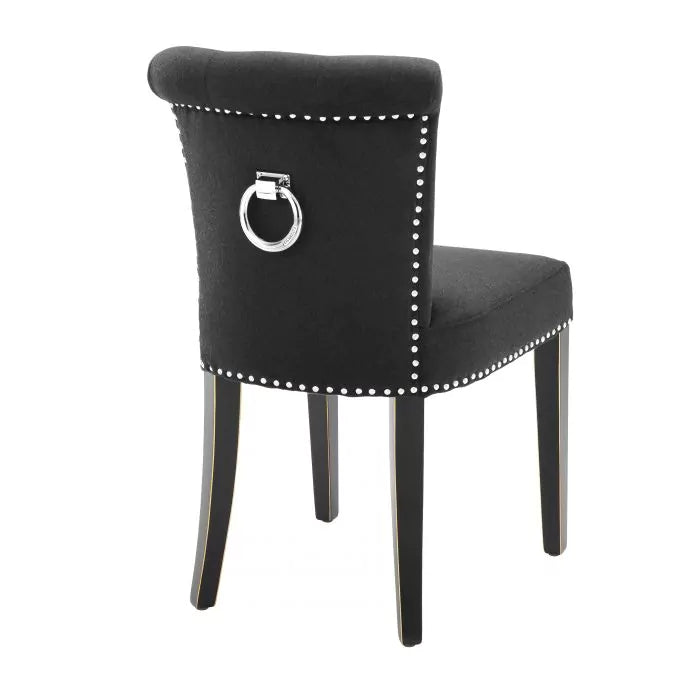 Dining Chair Key Largo black cashmere-Eichholtz-EICHHOLTZ-A105081-Dining Chairs-2-France and Son