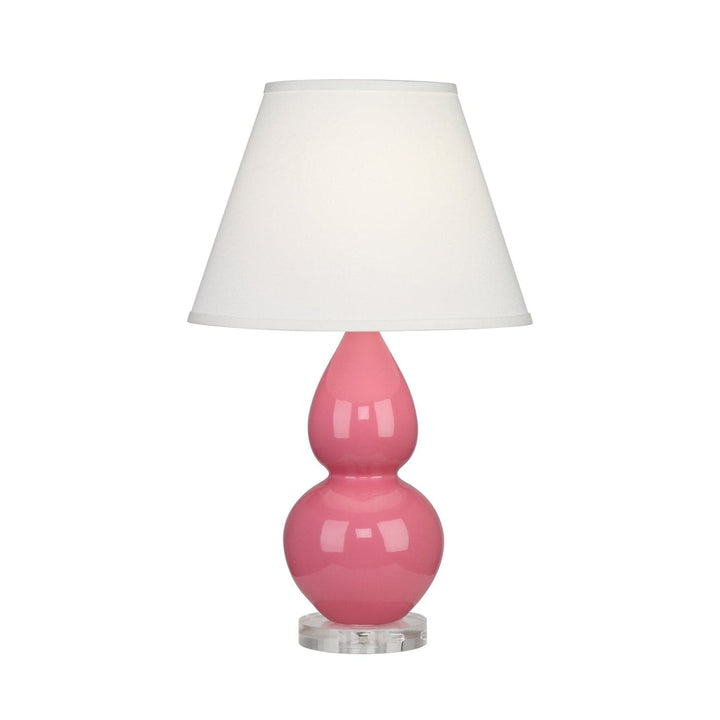 Small Double Gourd Accent Lamp with Lucite Base-Robert Abbey Fine Lighting-ABBEY-A690-Table LampsLily-Ivory Stretched Fabric Shade-30-France and Son