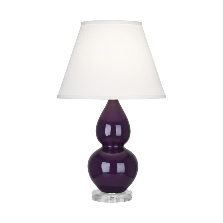 Small Double Gourd Accent Lamp with Lucite Base-Robert Abbey Fine Lighting-ABBEY-A767X-Table LampsAmethyst-Pearl Dupioni Fabric Shade-14-France and Son