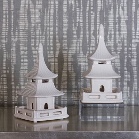 Pagoda Short Objects - Set of 2-Port 68-PORT-ACFM-345-02-Decorative ObjectsCream-2-France and Son