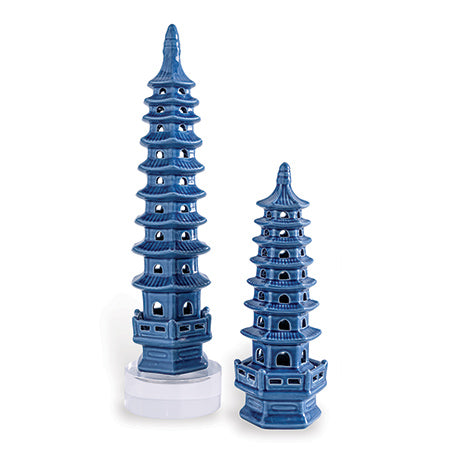 Pagoda Tall Objects - set of 2-Port 68-PORT-ACFM-345-07-Decorative ObjectsBlue-6-France and Son