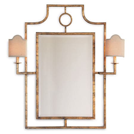 Doheny Mirror with Sconces-Port 68-PORT-ACFS-175-01-MirrorsGold-1-France and Son
