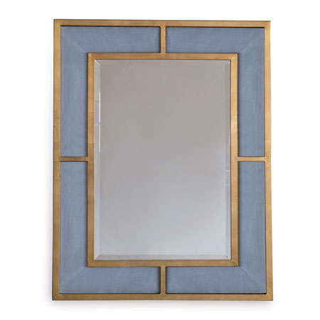 Bedford Mirror-Port 68-PORT-ACFS-272-04-MirrorsGold Mirror/Marine Blue Fabric-6-France and Son