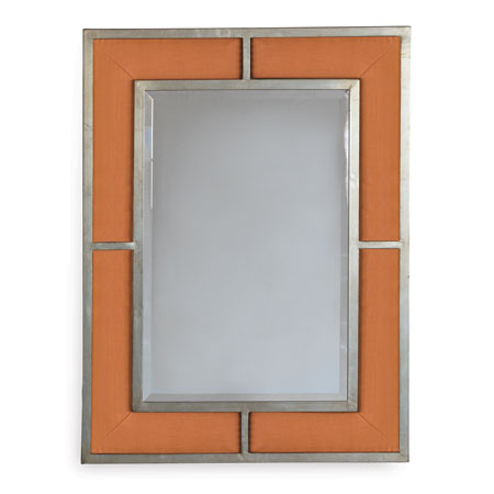 Bedford Mirror-Port 68-PORT-ACFS-272-15-MirrorsSilver Mirror/Tangerine Linen Fabric-12-France and Son
