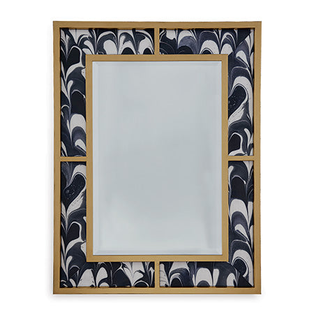 Bedford Mirror-Port 68-PORT-ACFS-272-34-MirrorsGold Mirror/Black Orchid Fabric-22-France and Son