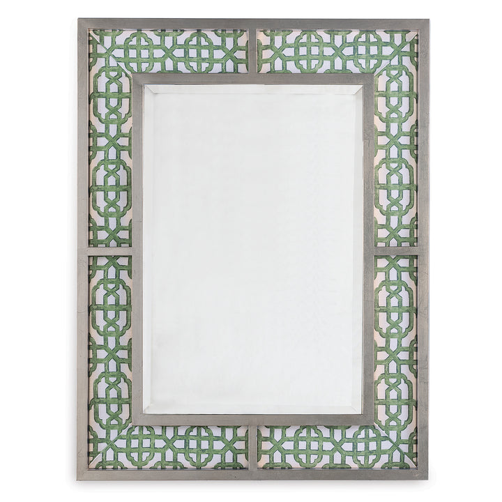 Bedford Mirror-Port 68-PORT-ACFS-272-38-MirrorsSilver Mirror/Levens Trellis Fabric-3-France and Son