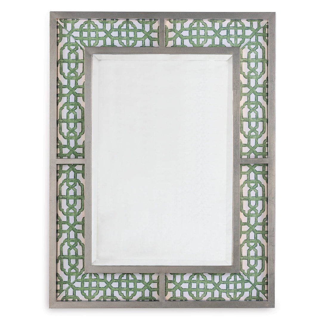 Bedford Mirror-Port 68-PORT-ACFS-272-38-MirrorsSilver Mirror/Levens Trellis Fabric-3-France and Son