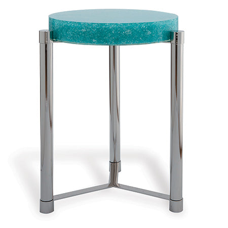 Stoneridge Accent Table-Port 68-PORT-AFDS-399-07-Side TablesTurqoise-Nickel Accent Table-1-France and Son
