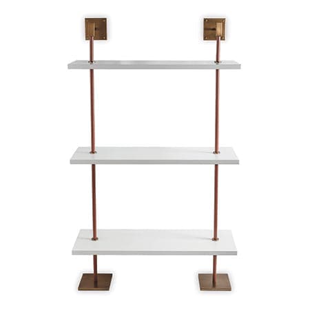 Arnold 3 Shelf-Port 68-PORT-AFGS-417-03-Bookcases & CabinetsWhite / Aged Brass-4-France and Son