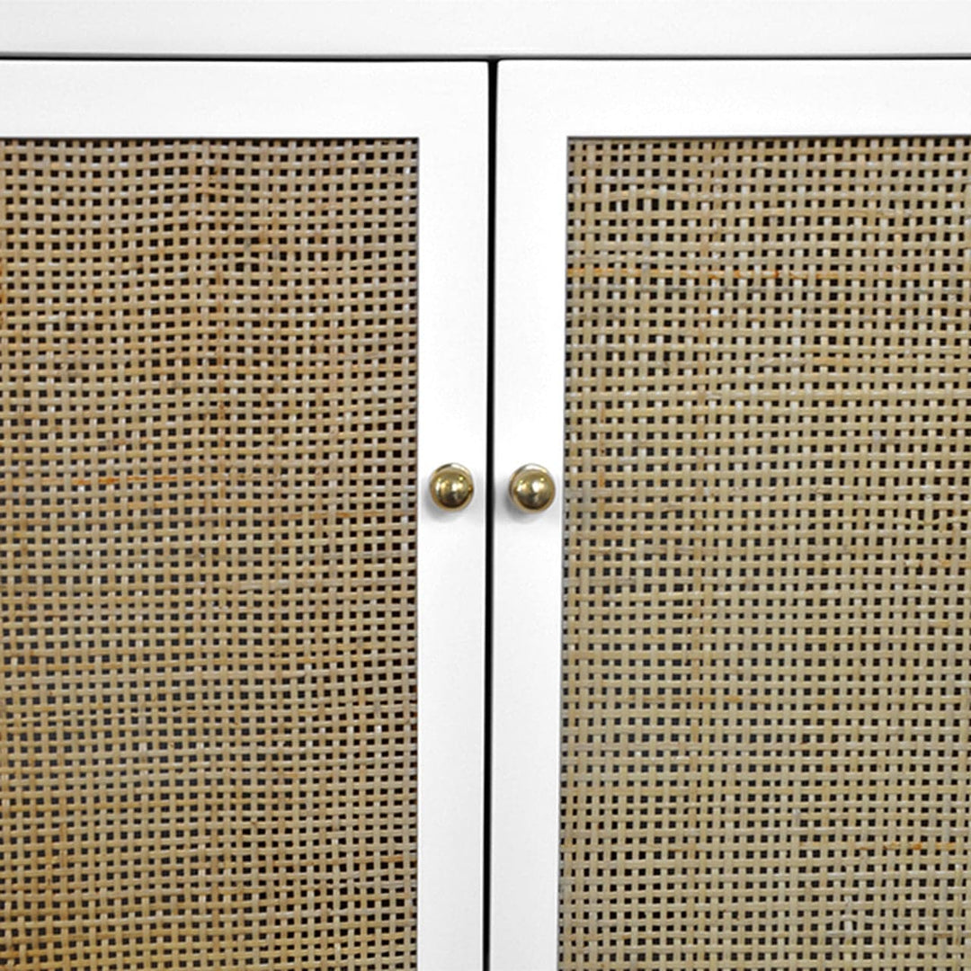 Alden Cane Cabinet with Brass Hardware-Worlds Away-WORLD-ALDEN WH-Sideboards & CredenzasWhite-11-France and Son