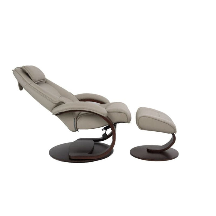 Admiral C Small Chair With Footstooll Soft Parts-Fjords-FJORDS-350UPI-554-Lounge ChairsAstro Leather Whiskey 554-4-France and Son