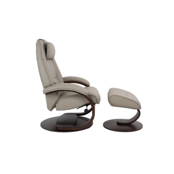 Admiral C Small Chair With Footstooll Soft Parts-Fjords-FJORDS-350UPI-554-Lounge ChairsAstro Leather Whiskey 554-3-France and Son