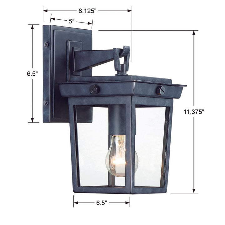 Belmont 1 Light Outdoor Wall Mount-Crystorama Lighting Company-CRYSTO-BEL-A8061-GE-Wall Lighting-4-France and Son