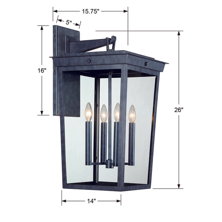 Belmont 4 Light Outdoor Wall Mount-Crystorama Lighting Company-CRYSTO-BEL-A8064-GE-Outdoor Lighting-4-France and Son