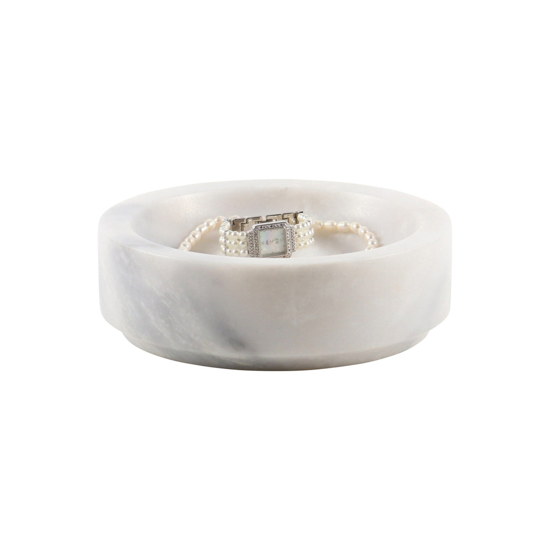 Platanus Collection Medium Key Bowl-Marble Crafter-MC-BW62-PW-BowlsPearl White-3-France and Son