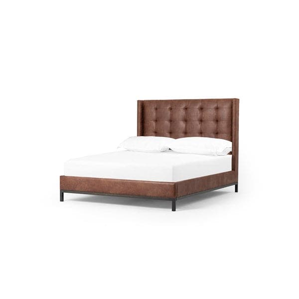Newhall Bed - Tall-Four Hands-FH-106113-011-BedsKing-Vintage Tobacco-1-France and Son