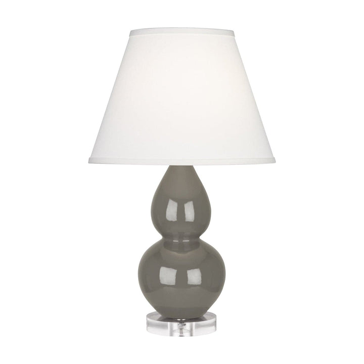 Small Double Gourd Accent Lamp with Lucite Base-Robert Abbey Fine Lighting-ABBEY-CR13X-Table LampsAsh-Pearl Dupioni Fabric Shade-37-France and Son