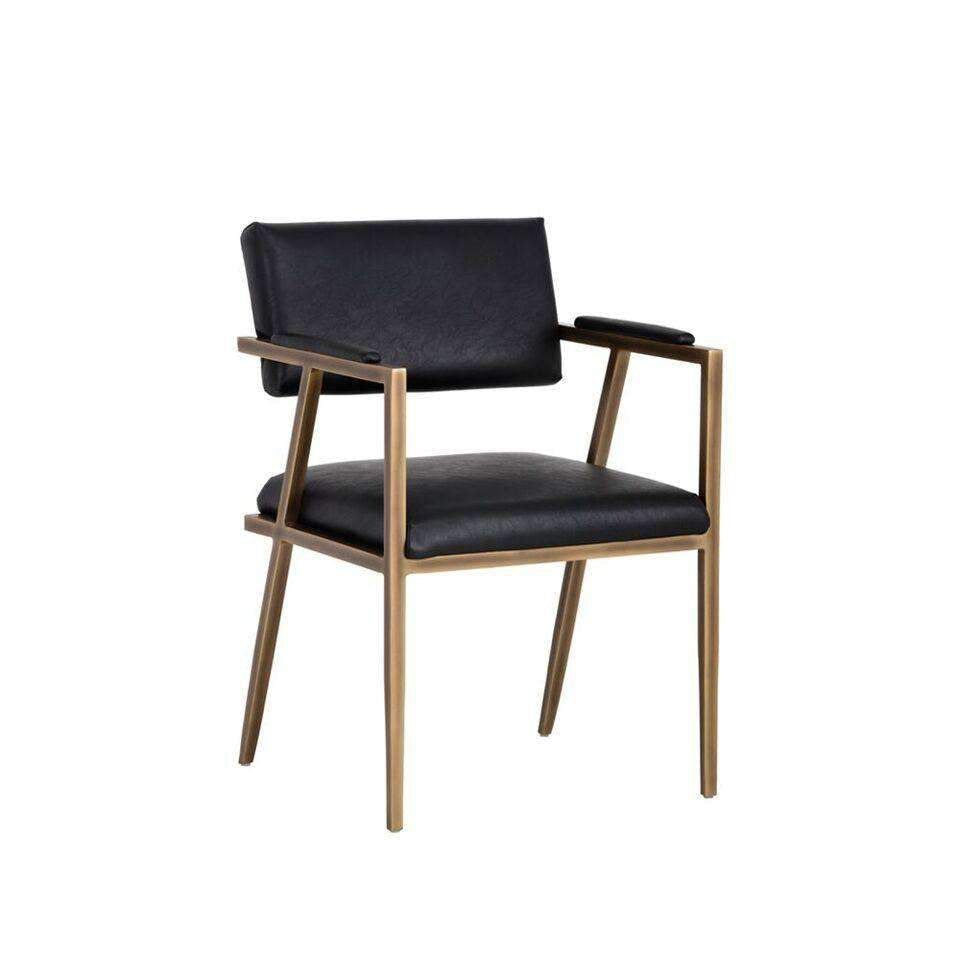Ventouz Armchair-Sunpan-SUNPAN-102780-Dining ChairsBlack Faux Leather-7-France and Son
