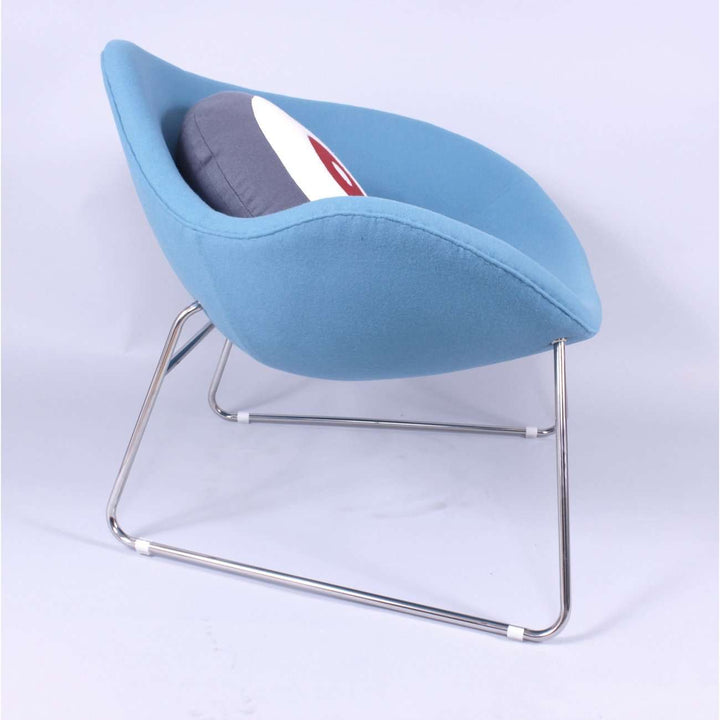 Hailey Asymmetrical Lounge Chair - Blue-France & Son-FB609BLUE-Lounge Chairs-2-France and Son