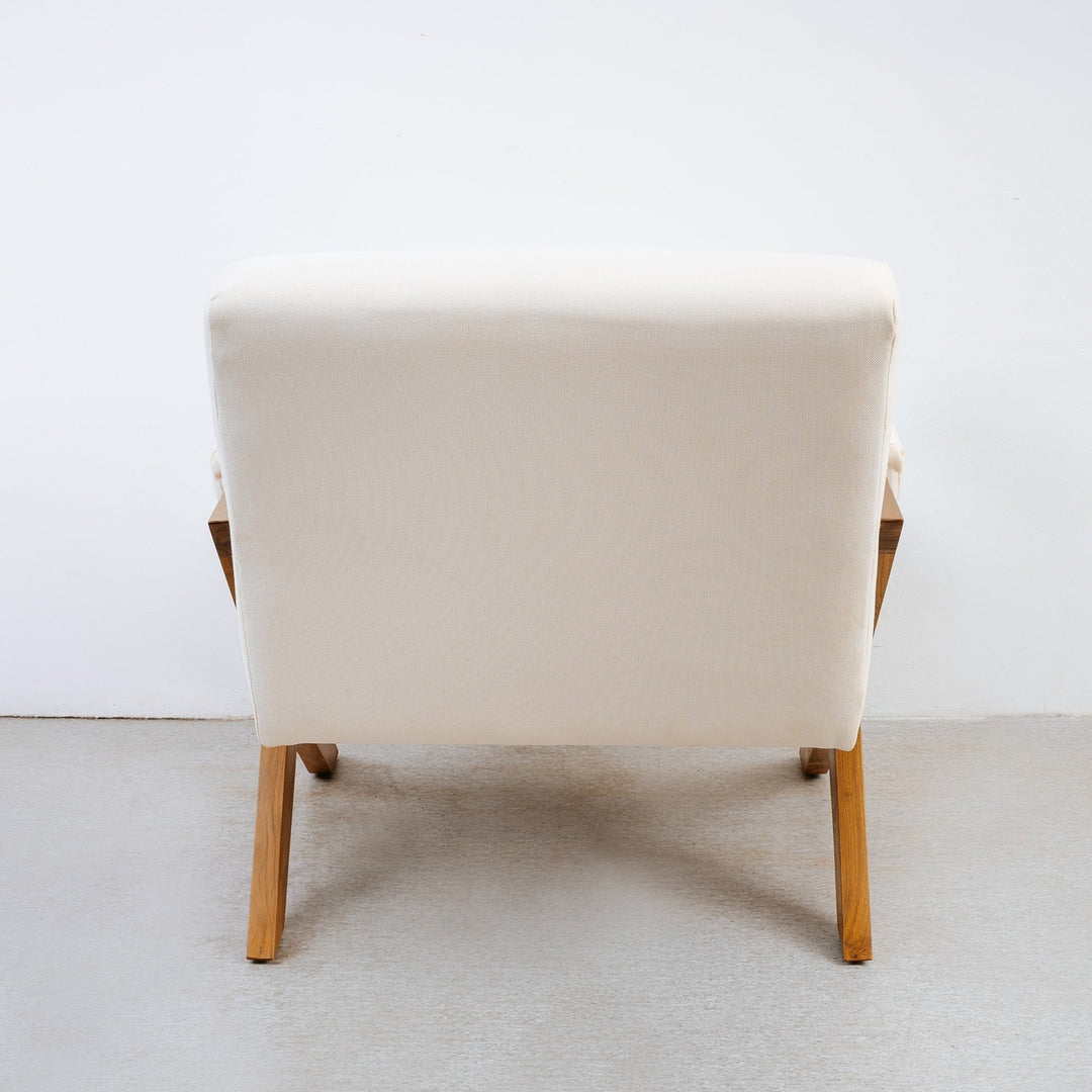 Jeanneret X Upholstered Arm Chair-France & Son-FL1043BGE-Lounge Chairs-5-France and Son