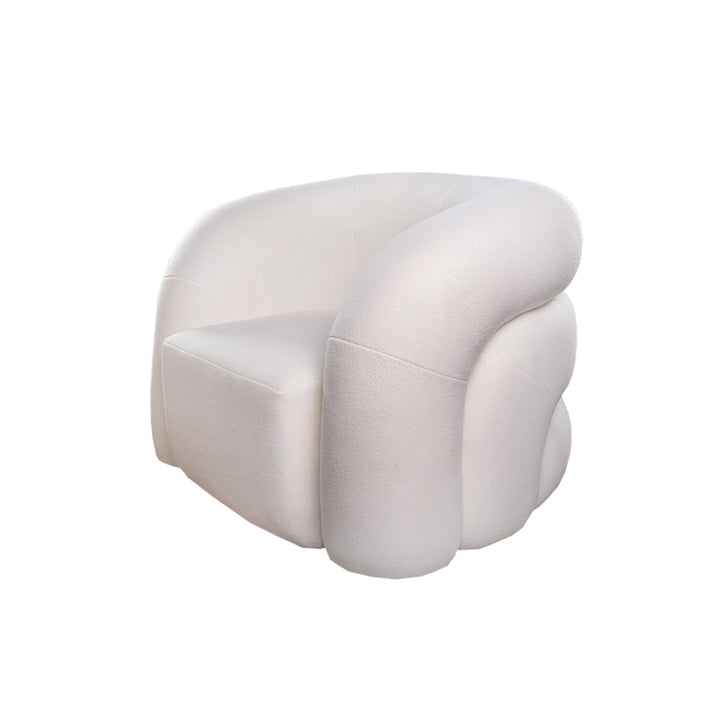 Polar Bear Swivel Chair-France & Son-FL1097IVORY-Lounge Chairs-1-France and Son