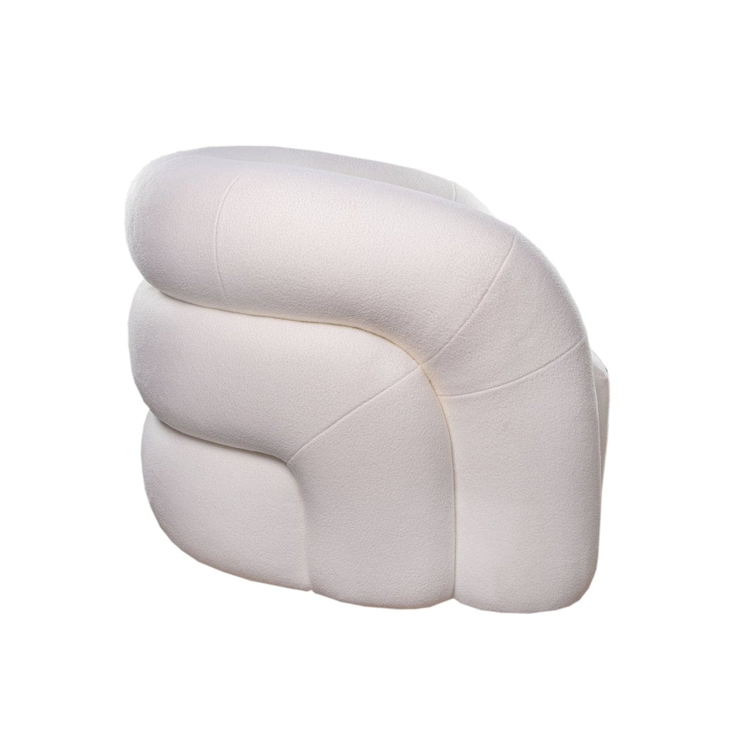 Polar Bear Swivel Chair-France & Son-FL1097IVORY-Lounge Chairs-3-France and Son