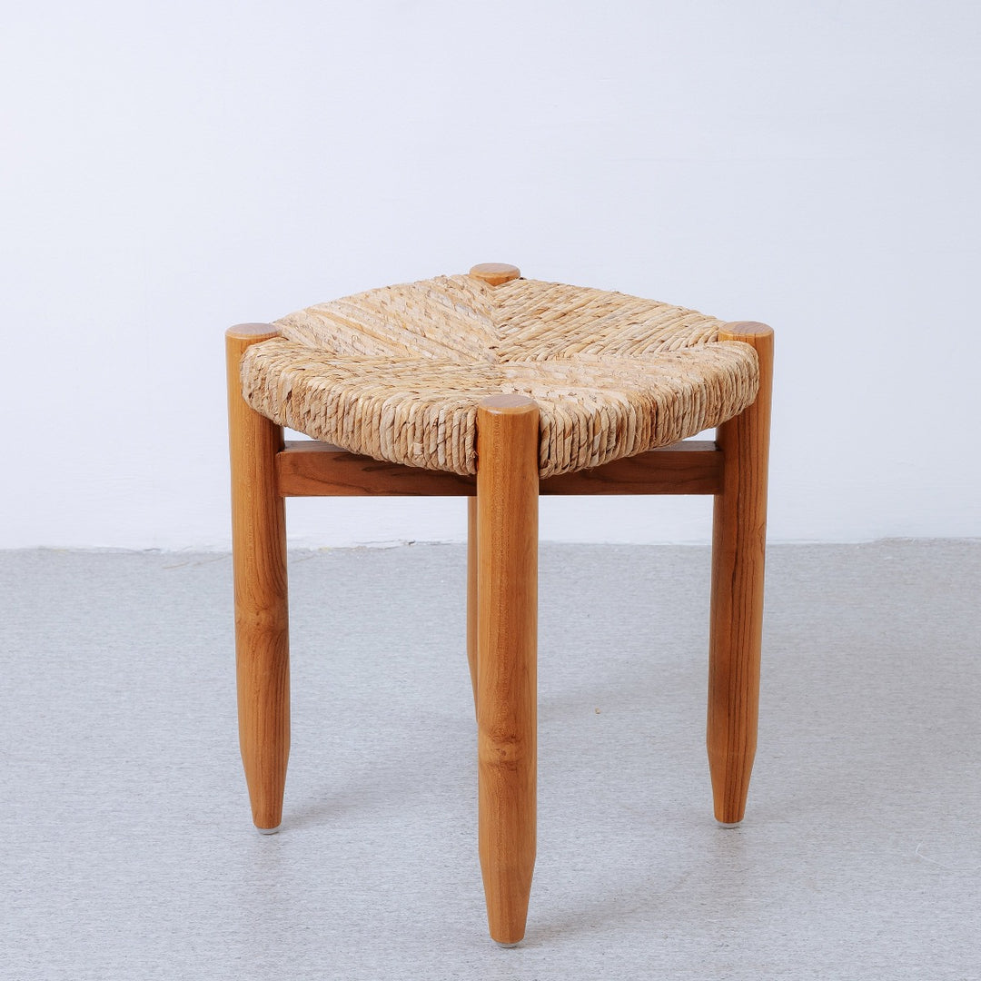 Perriand Teak Woven Stool-France & Son-FL1119NTRL-Stools & OttomansNatural Teak-7-France and Son