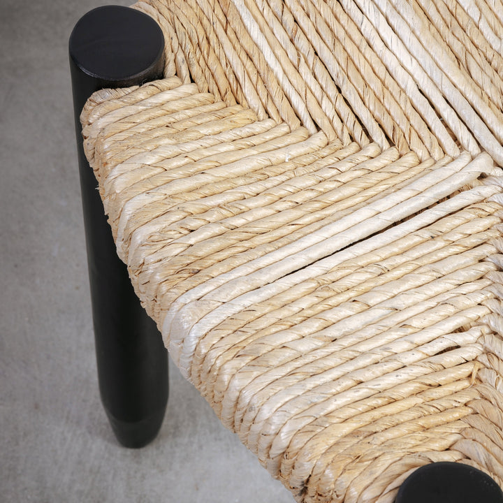 Perriand Teak Woven Stool-France & Son-FL1119IVORY-Stools & OttomansIvory-4-France and Son