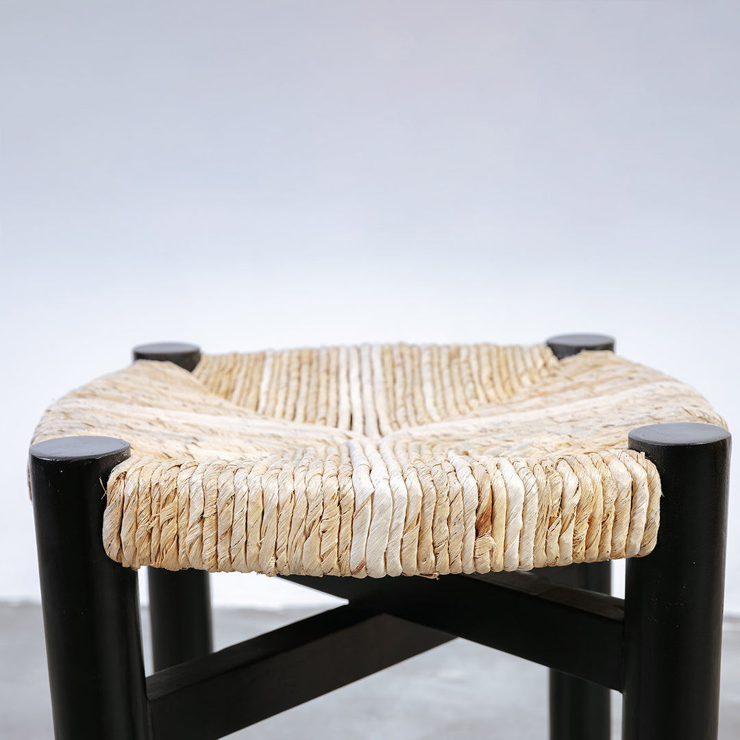 Perriand Teak Woven Stool-France & Son-FL1119IVORY-Stools & OttomansIvory-5-France and Son