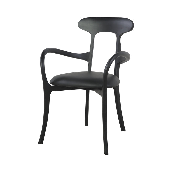 Kringle Teak Dining Chair - Leather-France & Son-FL1314BLKNEW-Dining ChairsBlack-9-France and Son