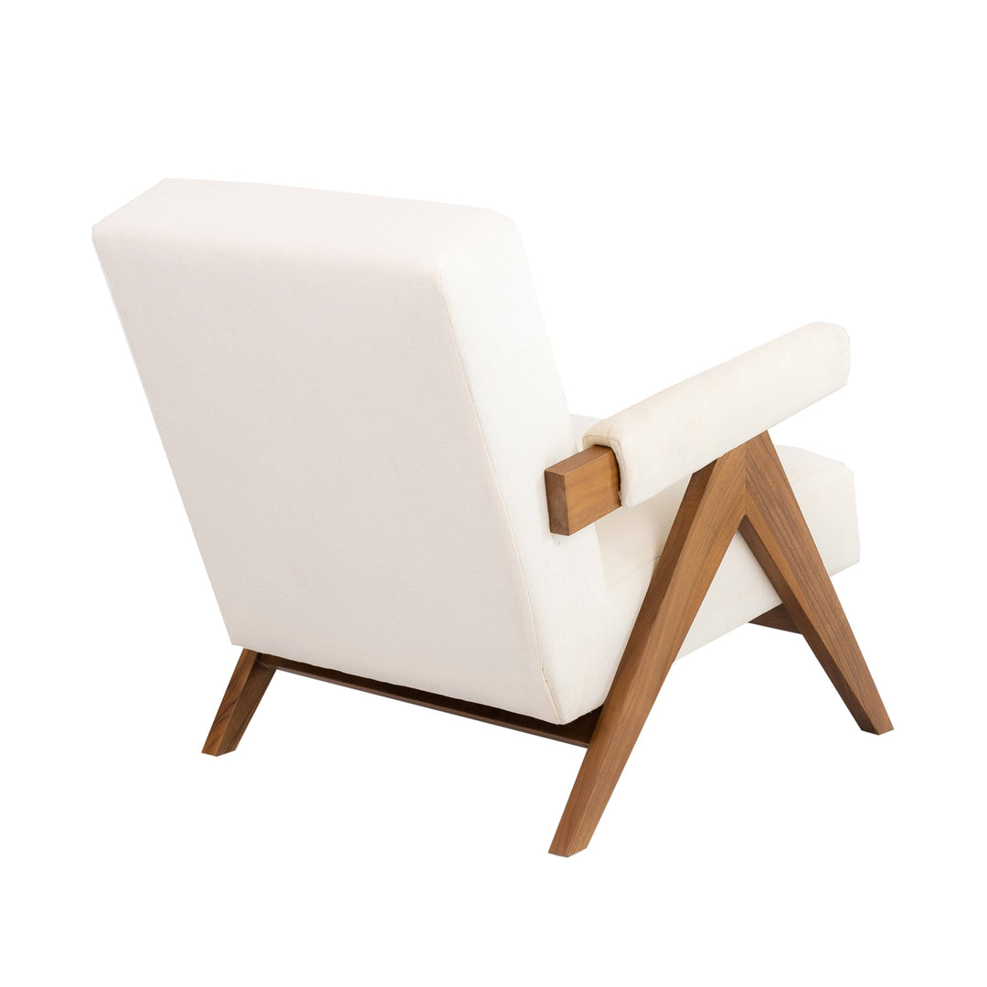 Jeanneret Upholstered Lounge Chair-France & Son-FL1322BGE-Lounge Chairs-2-France and Son