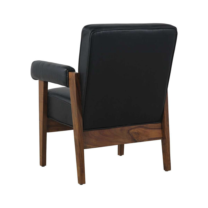 Pierre Jeanneret Advocate Accent Chair in Black Leather-France & Son-FL1323BLK-Lounge ChairsSingle-5-France and Son