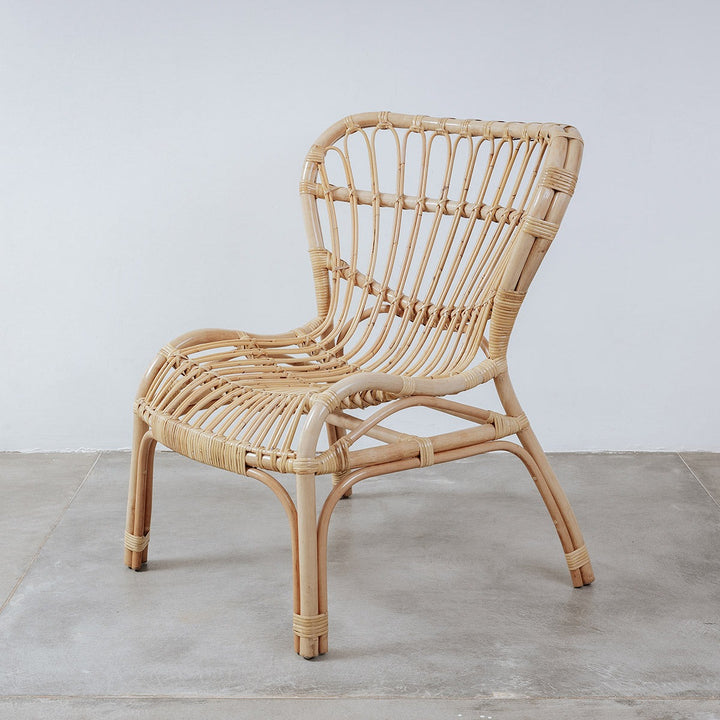 Viggo Foxy Rattan Accent Lounge Chair-France & Son-FL1362-Lounge ChairsSingle-Natural-1-France and Son