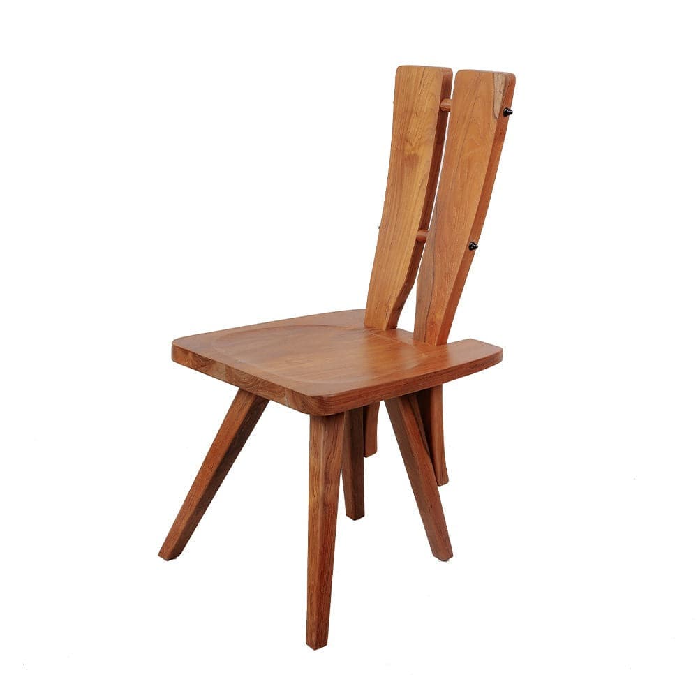 Ayhan Teak Side Chair-France & Son-FL1382NTRL-Dining Chairs-1-France and Son