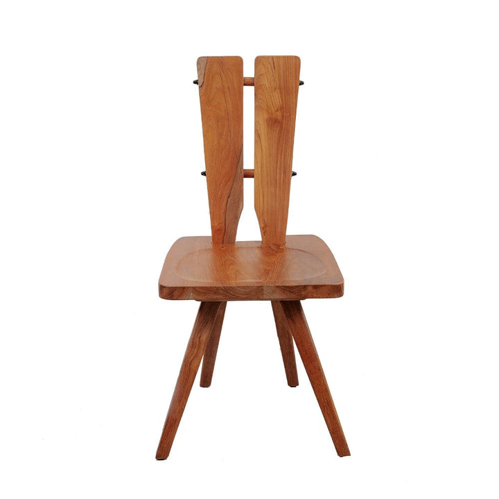 Ayhan Teak Side Chair-France & Son-FL1382NTRL-Dining Chairs-4-France and Son