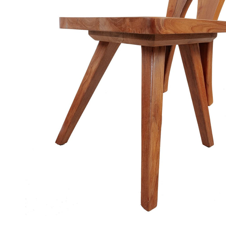 Ayhan Teak Side Chair-France & Son-FL1382NTRL-Dining Chairs-9-France and Son