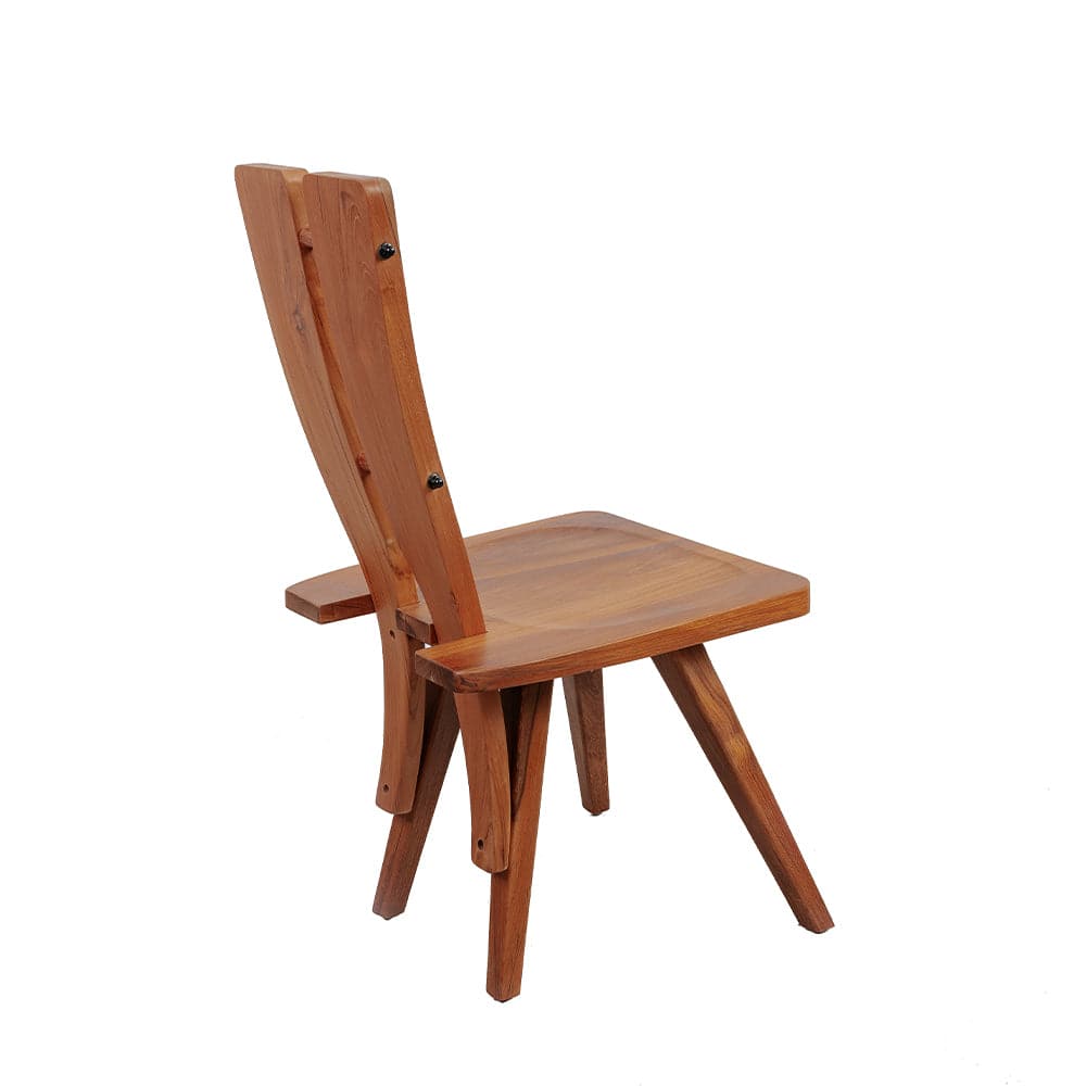 Ayhan Teak Side Chair-France & Son-FL1382NTRL-Dining Chairs-6-France and Son