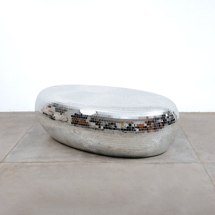 Oval Disco Ball Mirrored Coffee Table-France & Son-FL1428MOSAIC-Coffee Tables-1-France and Son