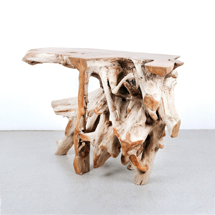 Organic Teak Console Table-France & Son-FL1493-Console TablesWhitewash-4-France and Son