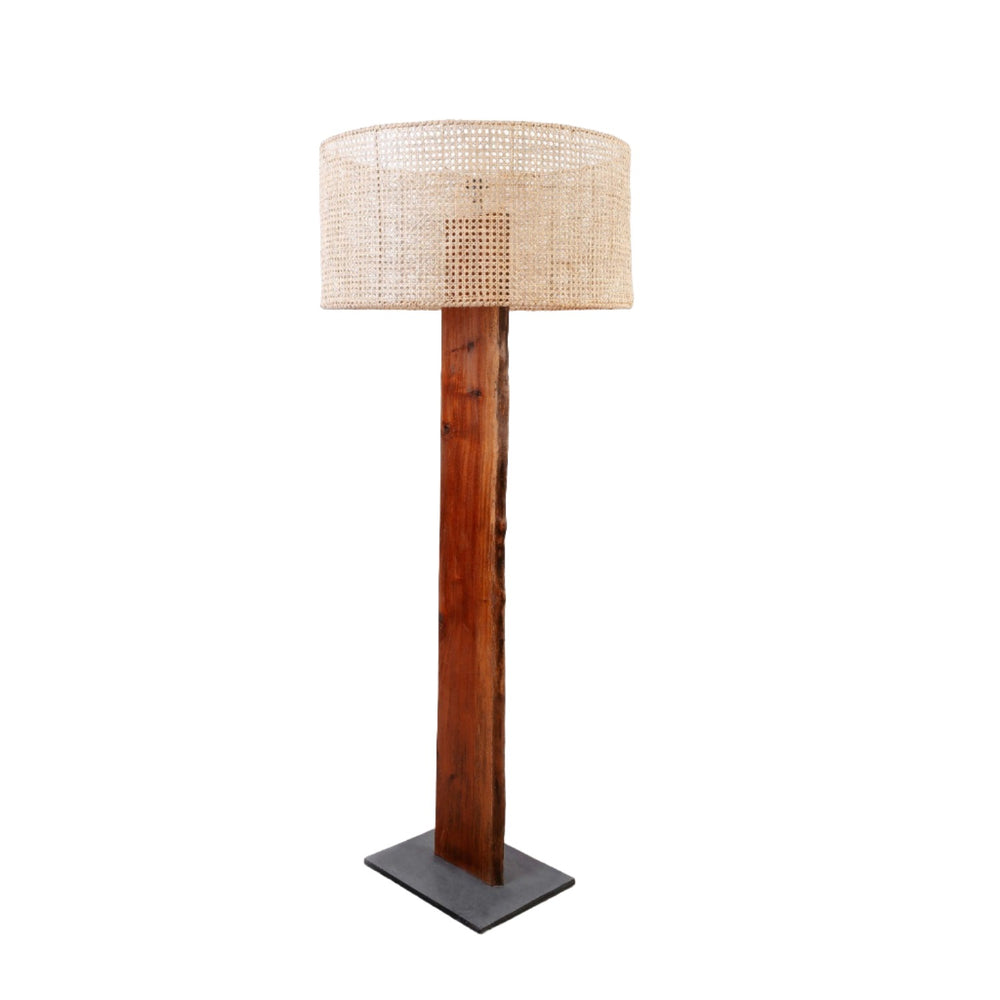 Preshant Wood Slab Floor Lamp-France & Son-FL8001-Floor Lamps-1-France and Son